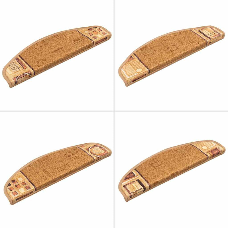 vidaXL 10 db bézs öntapadó lépcsőszőnyeg 65x21x4 cm