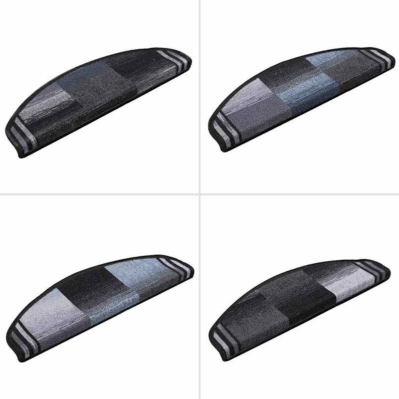vidaXL 5 db fekete és szürke öntapadó lépcsőszőnyeg 65x21x4 cm