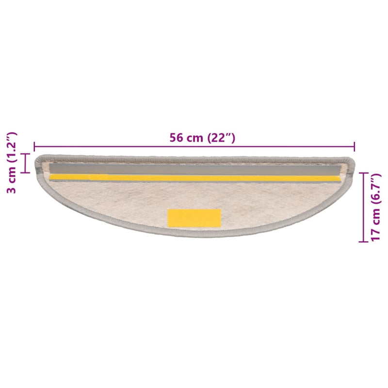 vidaXL 15 db szizál hatású platina öntapadó lépcsőszőnyeg 56x17x3 cm