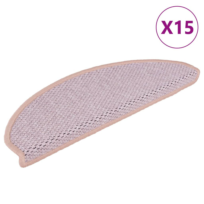 vidaXL 15 db szizál hatású piros öntapadó lépcsőszőnyeg 56x17x3 cm