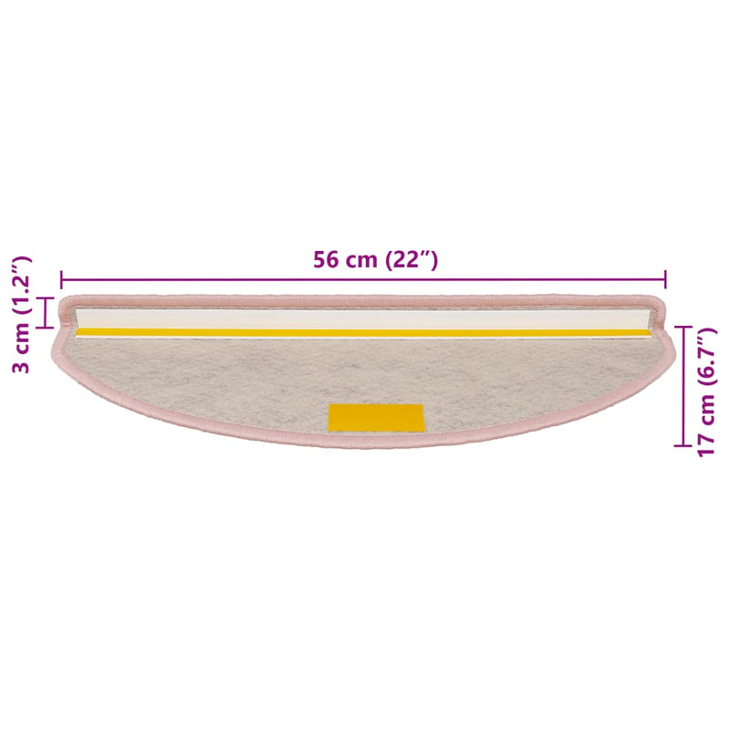 vidaXL 15 db szizál hatású piros öntapadó lépcsőszőnyeg 56x17x3 cm