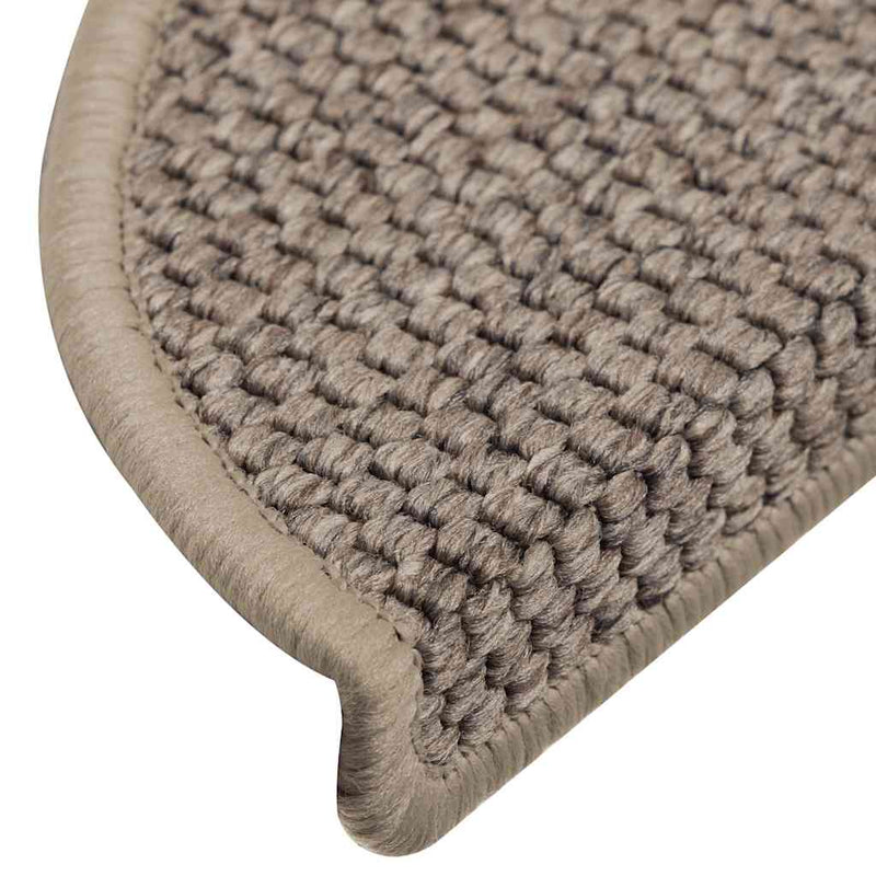 vidaXL 15 db szizál hatású sötét bézsszínű lépcsőszőnyeg 56x17x3 cm