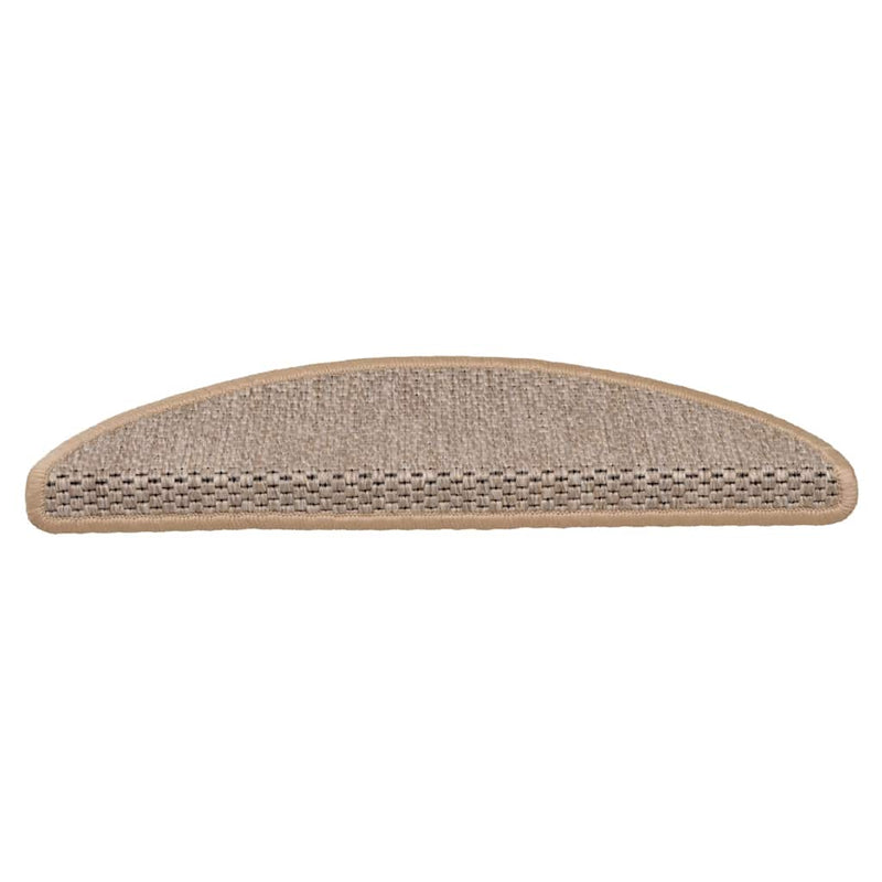 vidaXL 15 db szizál hatású világos bézsszínű lépcsőszőnyeg 56x17x3 cm