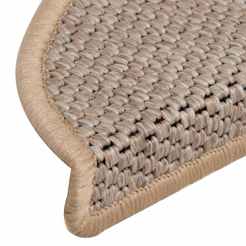 vidaXL 15 db szizál hatású világos bézsszínű lépcsőszőnyeg 56x17x3 cm