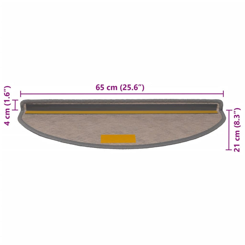 vidaXL 15 db szizál hatású platina öntapadó lépcsőszőnyeg 65x21x4 cm