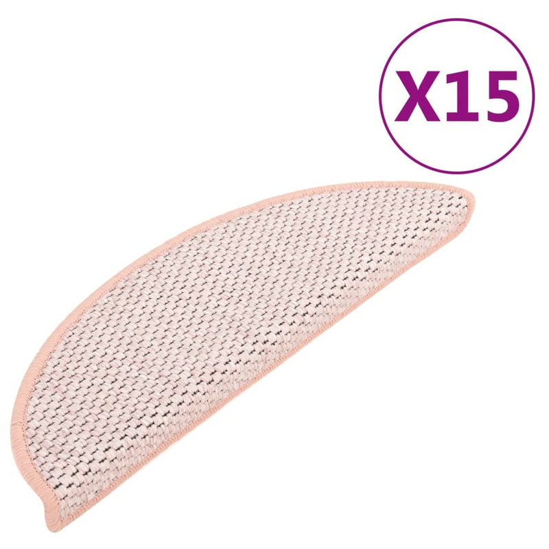 vidaXL 15 db szizál hatású piros öntapadó lépcsőszőnyeg 65x21x4 cm