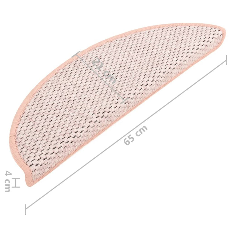 vidaXL 15 db szizál hatású piros öntapadó lépcsőszőnyeg 65x21x4 cm