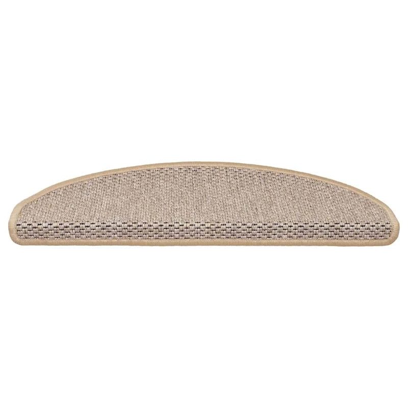 vidaXL 15 db szizál hatású világos bézsszínű lépcsőszőnyeg 65x21x4 cm