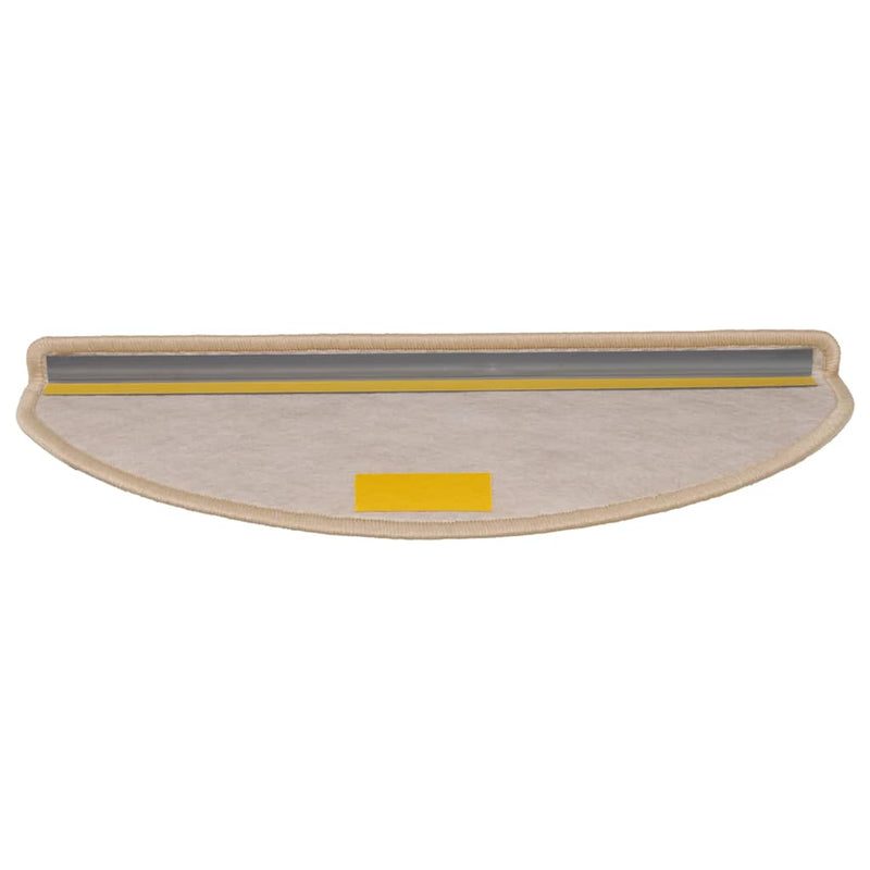 vidaXL 15 db szizál hatású világos bézsszínű lépcsőszőnyeg 65x21x4 cm