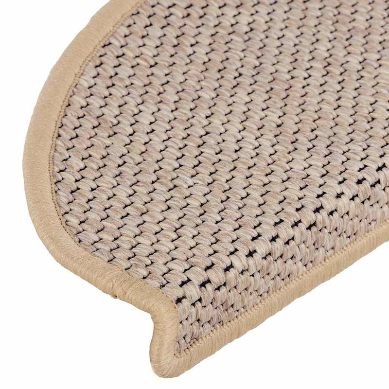 vidaXL 15 db szizál hatású világos bézsszínű lépcsőszőnyeg 65x21x4 cm