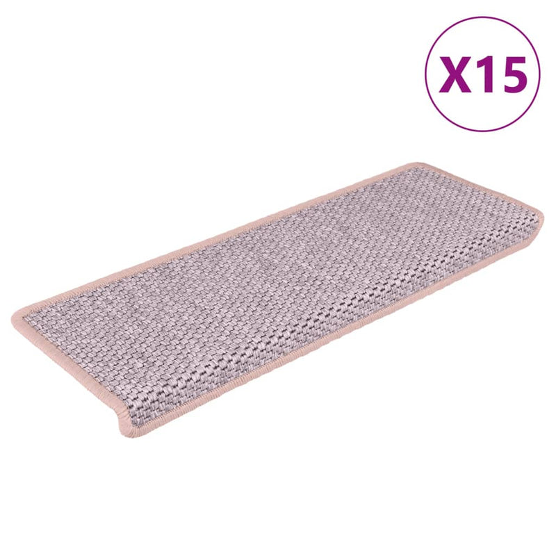 vidaXL 15 db szizál hatású piros öntapadó lépcsőszőnyeg 65x21x4 cm