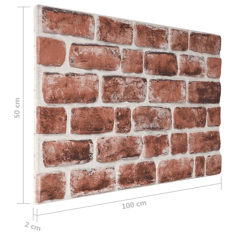 vidaXL 10 db EPS 3D fali panel sötétbarna téglamintával