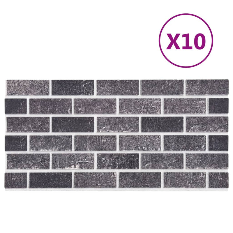 vidaXL 11 db EPS 3D fali panel fekete és szürke tégla dizájnnal