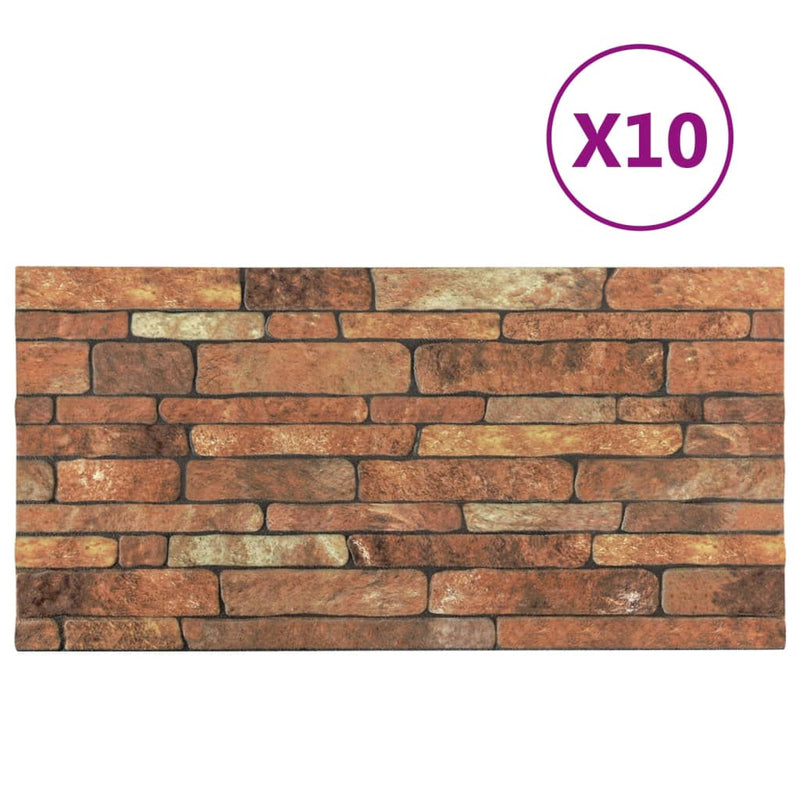vidaXL 10 db EPS 3D fali panel barna tégla dizájnnal