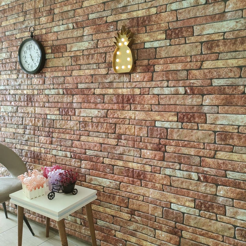vidaXL 10 db EPS 3D fali panel barna tégla dizájnnal