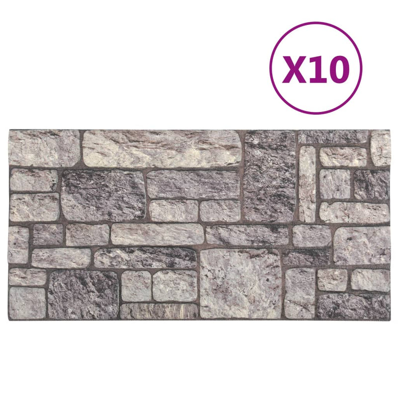 vidaXL 10 db EPS 3D fali panel világosszürke tégla dizájnnal