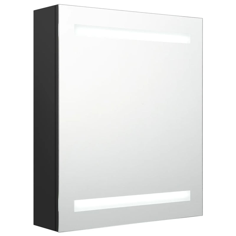 vidaXL fekete LED-es tükrös fürdőszobaszekrény 50 x 14 x 60 cm