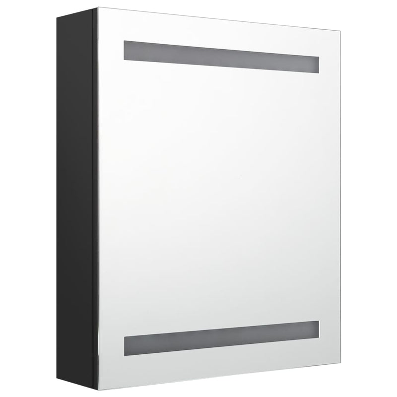 vidaXL fekete LED-es tükrös fürdőszobaszekrény 50 x 14 x 60 cm