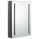 vidaXL fényes szürke LED-es tükrös fürdőszobaszekrény 50 x 13 x 70 cm