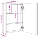 vidaXL fényes szürke LED-es tükrös fürdőszobaszekrény 50 x 13 x 70 cm