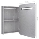 vidaXL betonszürke LED-es tükrös fürdőszobaszekrény 60 x 11 x 80 cm