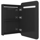 vidaXL fényes fekete LED-es tükrös fürdőszobaszekrény 60 x 13 x 70 cm