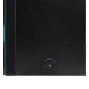 vidaXL fényes fekete fürdőszobaszekrény LED világítással 89x14x62 cm