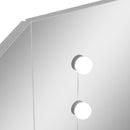 vidaXL betonszürke sarok-fésülködőasztal LED-del 111x54x141,5 cm