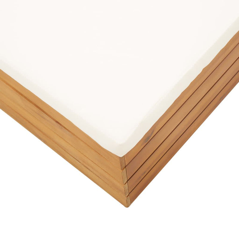 vidaXL tömör akácfa kerti asztal és lábtartó párnával