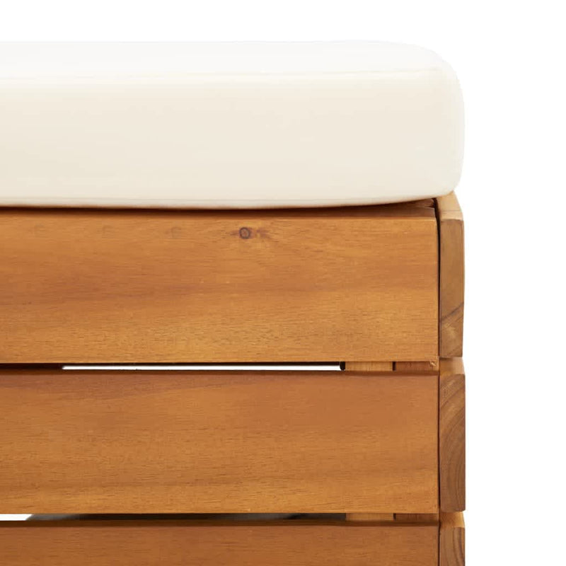 vidaXL tömör akácfa kerti asztal és lábtartó párnával