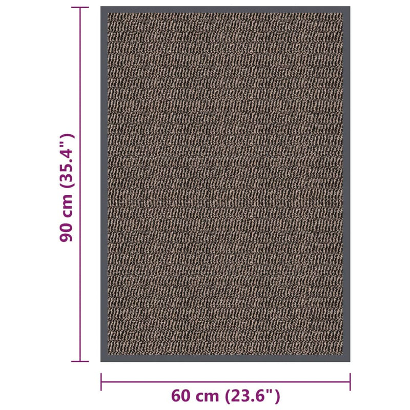 vidaXL sötétbarna tűzött lábtörlő 60 x 90 cm