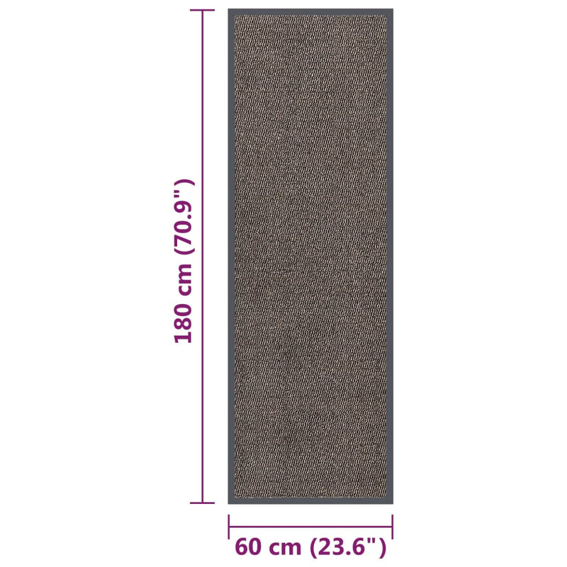 vidaXL sötétbarna tűzött lábtörlő 60 x 180 cm