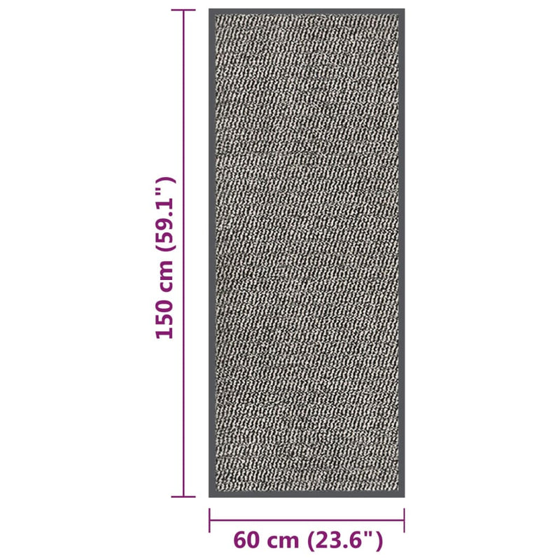 vidaXL világosbarna tűzött lábtörlő 60 x 150 cm