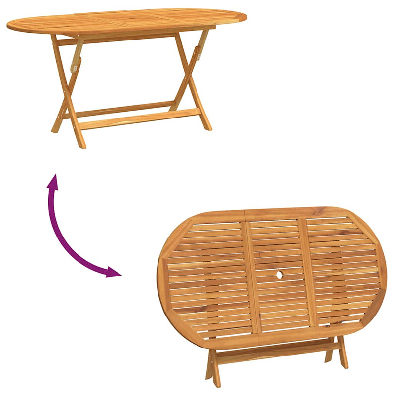 vidaXL tömör eukaliptuszfa összecsukható kerti asztal 160 x 85 x 75 cm