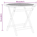 vidaXL tömör eukaliptuszfa összecsukható kerti asztal Ø 90 x 75 cm