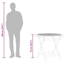 vidaXL tömör eukaliptuszfa összecsukható kerti asztal Ø 90 x 75 cm