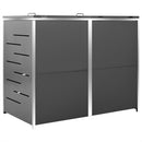 vidaXL acéltároló két gurítható szemeteskukához 138 x 77,5 x 112,5 cm