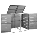 vidaXL acéltároló két gurítható szemeteskukához 138 x 77,5 x 112,5 cm