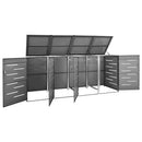vidaXL acéltároló négy gurítható szemeteskukához 276,5x77,5x112,5 cm