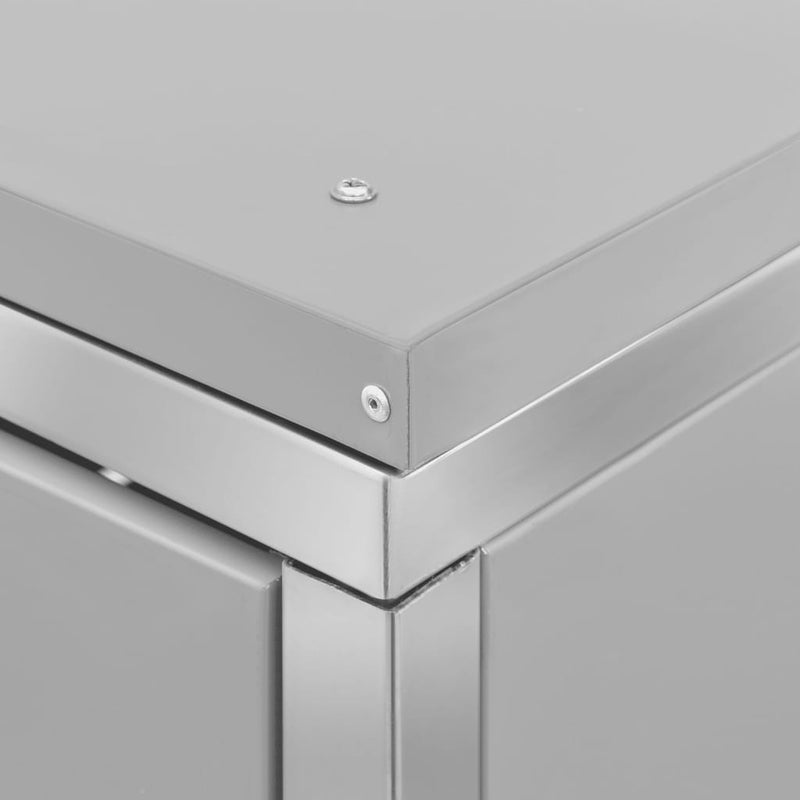 vidaXL acél tároló gurítható szemeteskukához 69 x 77,5 x 112,5 cm