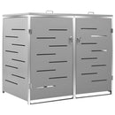 vidaXL acéltároló két gurítható szemeteskukához 138 x 77,5 x 112,5 cm