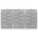 vidaXL acél tároló három gurítható szemeteskukához 207x77,5x112,5 cm