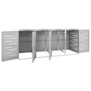 vidaXL acéltároló négy gurítható szemeteskukához 276,5x77,5x112,5 cm