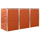 vidaXL acél tároló három gurítható szemeteskukához 207x77,5x112,5 cm
