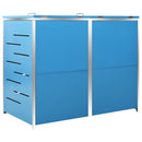 vidaXL acéltároló két gurítható szemeteskukához 138 x 77,5 x 112,5 cm