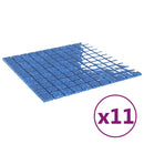 vidaXL Mozaik csempe 11 pcs Kék 50 x 50 cm Üveg