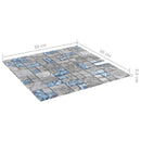 vidaXL Mozaik csempe 11 pcs Szürke és Kék 50 x 50 cm Üveg
