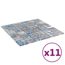 vidaXL Mozaik csempe 11 pcs Szürke és Kék 50 x 50 cm Üveg