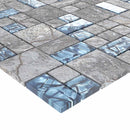vidaXL Mozaik csempe 22 pcs Szürke és Kék 50 x 50 cm Üveg