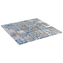 vidaXL Mozaik csempe 22 pcs Szürke és Kék 50 x 50 cm Üveg